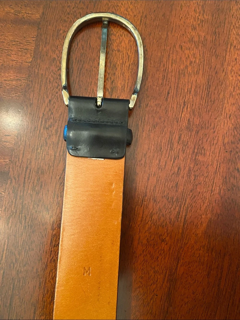 Ralph Lauren Collection Stirrup Buckle Black Leather Belt Size M